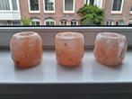 Himalaya Zout Theelichthouders - 3 stuks, Overige materialen, Ophalen of Verzenden, Zo goed als nieuw, Rood