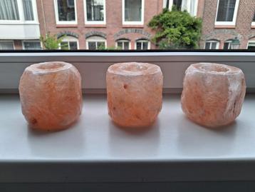 Himalaya Zout Theelichthouders - 3 stuks beschikbaar voor biedingen
