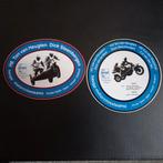 Twee oude stickers.  Heuga motorcrossteams. Ton van Heugten-, Verzamelen, Ophalen of Verzenden, Zo goed als nieuw
