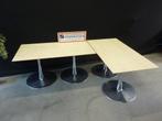 Nette design tafel / kantoortafel 150x80cm verchroomde voet, Gebruikt, 100 tot 150 cm, Design, Vijf personen of meer
