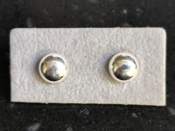 Nieuwe uniseks basic zilveren ronde oorknopjes, 8 mm, Sieraden, Tassen en Uiterlijk, Oorbellen, Nieuw, Knopjes of Stekers, Zilver