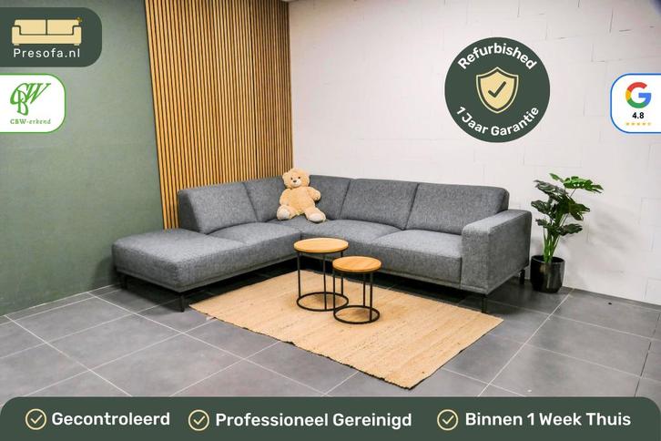 Montel Hoekbank Donker Grijs Viano [Refurbished], Huis en Inrichting, Banken | Bankstellen, Zo goed als nieuw, Hoekbank, Vierpersoons of meer