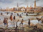 Wandkleed Riviergezicht bij winter naar Aert van der Neer, Antiek en Kunst, Ophalen of Verzenden