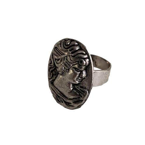 Nieuwe retro dames ZEGELRING ring munt Alexander de Grote, Sieraden, Tassen en Uiterlijk, Ringen, Nieuw, Dame, Zilver, IJzer of Staal