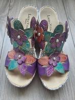 Laura Vita sandalen paars leer dames maat 41, Overige kleuren, Zo goed als nieuw, Laura Vita, Sandalen of Muiltjes