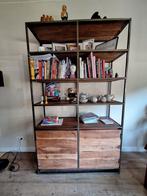 Boekenkast industrieel, Ophalen, Met deur(en), Overige materialen, 100 tot 150 cm