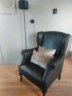 Prachtige fauteuil stoel stoeltje zwart leer leder bongerd, Leer, Ophalen of Verzenden, Zo goed als nieuw