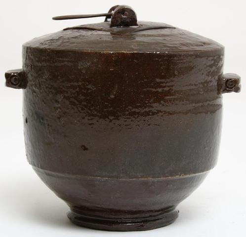 Harm Kamerlingh Onnes - Keramische pot onder deksel met..., Antiek en Kunst, Kunst | Beelden en Houtsnijwerken, Ophalen of Verzenden
