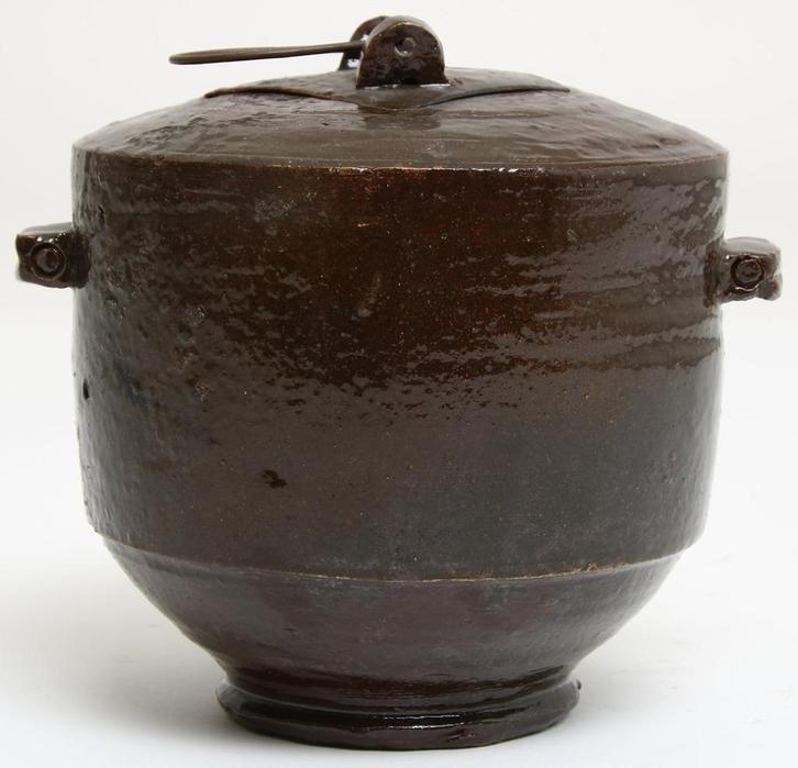 Harm Kamerlingh Onnes - Keramische pot onder deksel met..., Antiek en Kunst, Kunst | Beelden en Houtsnijwerken, Ophalen of Verzenden