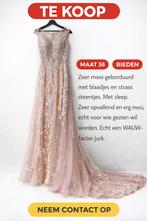 Luxe zachtroze avondjurk met sleep, echte WAUW-factor, Kleding | Dames, Gelegenheidskleding, Galajurk, Ophalen of Verzenden, Zo goed als nieuw