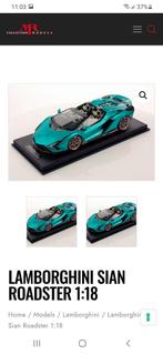 TE KOOP GEVRAAGD Lamborghini Sian Roadster 1:18 - Blauw, Hobby en Vrije tijd, Modelauto's | 1:18, Ophalen of Verzenden, Nieuw