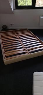 Ombouw bed en  2 lattenbodems, Ophalen, Gebruikt, Beige, Tweepersoons