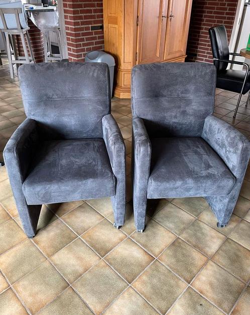 Fauteuils grijs 4 stuks, Huis en Inrichting, Stoelen, Zo goed als nieuw, Stof, Grijs, Ophalen