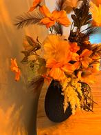 Prachtige vaas met zijden bloemen, Ophalen, Zo goed als nieuw