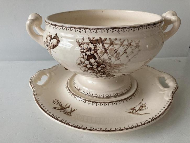 Antieke soepterrine, Petrus Ragout Malaga, Antiek en Kunst, Antiek | Servies los, Ophalen of Verzenden