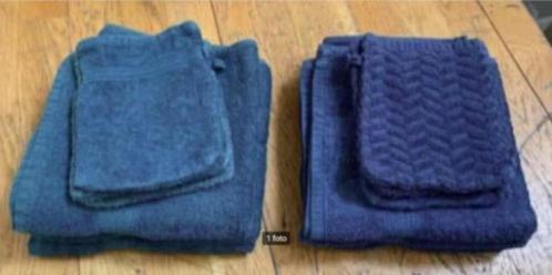 3x groene en blauwe handdoek + washandjes; 45 x 90 cm, Huis en Inrichting, Badkamer | Badtextiel en Accessoires, Zo goed als nieuw