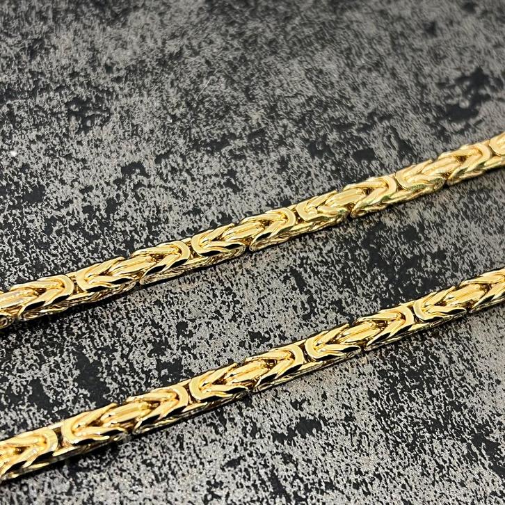 14k gouden koningsketting massief schakel 70cm, Sieraden, Tassen en Uiterlijk, Kettingen, Zo goed als nieuw, Ophalen of Verzenden