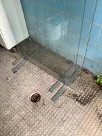 Glazen windschermen 140x100 met aluminium voet, Doe-het-zelf en Verbouw, Glas en Ramen, Ophalen, Gebruikt