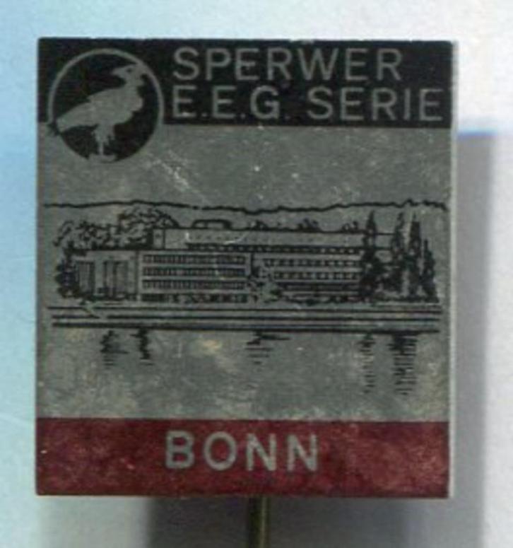 SPERWER E.E.G. BONN blik speldje ( L_015 ), Verzamelen, Speldjes, Pins en Buttons, Zo goed als nieuw, Speldje of Pin, Stad of Land