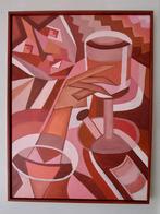 Groot abstract schilderij, gesigneerd, 50x70 cm, Antiek en Kunst, Kunst | Schilderijen | Abstract, Ophalen