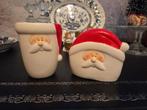 Kerst servethouder en lepelvaasje kerstman, Ophalen of Verzenden, Zo goed als nieuw