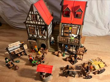 Playmobil kasteel ridders vakwerkhuis pottenbakkerij