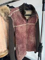 Vintage Y2K donker bruine bomber jas met gebreide mouwen, Vintage, Bruin, Vintage, Maat 46/48 (XL) of groter