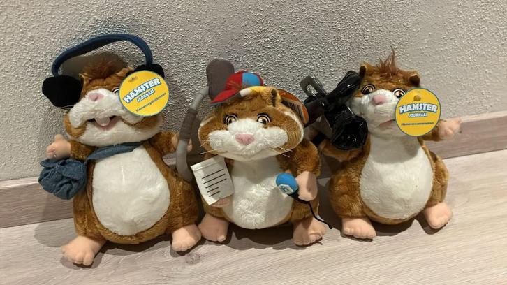 Set AH hamster knuffels Geluidsman + interviewer + cameraman, Verzamelen, Supermarktacties, Albert Heijn, Ophalen of Verzenden