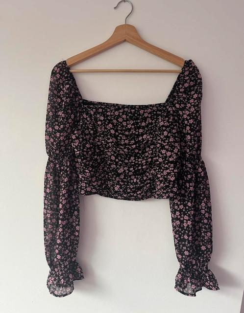 H&M top maat 38, Kleding | Dames, Tops, Zo goed als nieuw, Maat 38/40 (M), Zwart, Lange mouw, Ophalen of Verzenden