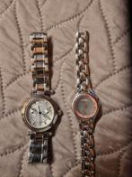 Twee dameshorloges: Fossil & Guess, Sieraden, Tassen en Uiterlijk, Horloges | Dames, Staal, Gebruikt, Staal, Guess
