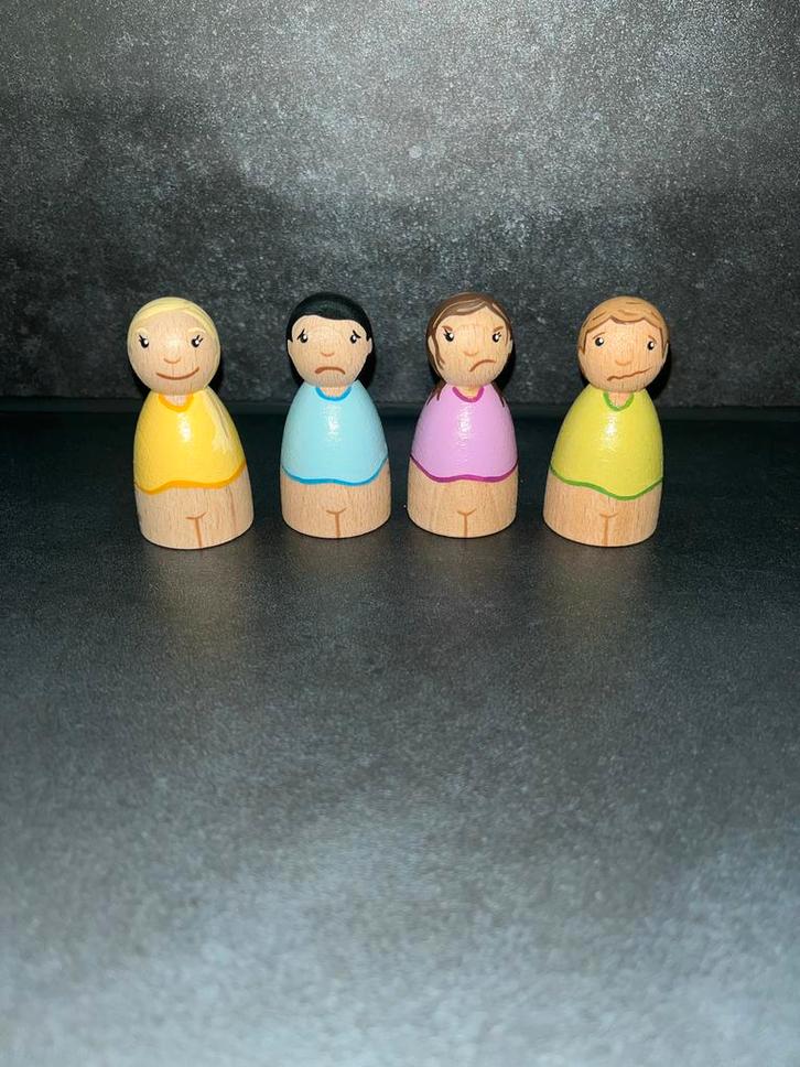 Emotie Pegdolls - Handgeschilderde Houten Poppetjes, Kinderen en Baby's, Speelgoed | Poppen, Nieuw, Overige typen, Ophalen of Verzenden