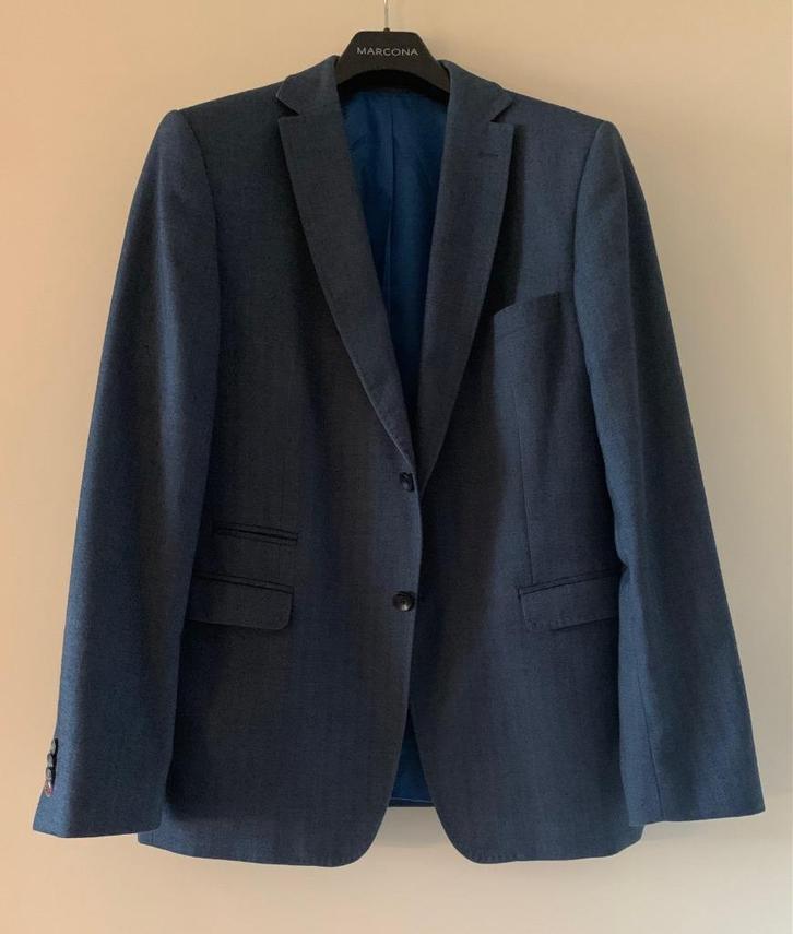 Blauw-grijs herencolbert, maat 54; 2 sqaere collection, Kleding | Heren, Kostuums en Colberts, Zo goed als nieuw, Maat 52/54 (L)