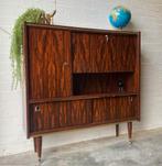 Retro vintage mid-century dressoir,high-board,mid-board,bark, Met deur(en), 100 tot 150 cm, Ophalen of Verzenden, Zo goed als nieuw
