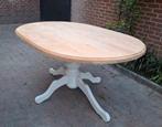 Eettafel massief eiken, Ophalen, 50 tot 100 cm, Zo goed als nieuw, Vijf personen of meer