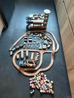 Houten Speelgoed Collectie - Garage, Treinbaan & Bouwblokken, Ophalen, Zo goed als nieuw, Jongen of Meisje
