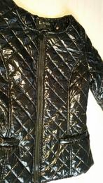 Zwarte dames jas, mt M, lak, merk L mode. Gevoerd., Kleding | Dames, Ophalen of Verzenden, Gedragen, Maat 38/40 (M), Zwart