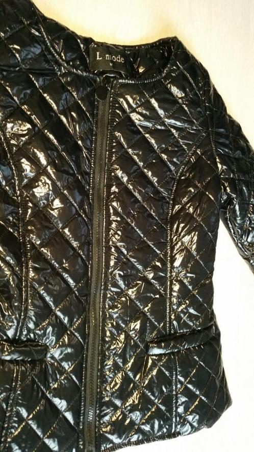 Zwarte dames jas, mt M, lak, merk L mode. Gevoerd., Kleding | Dames, Jassen | Winter, Gedragen, Maat 38/40 (M), Zwart, Ophalen of Verzenden