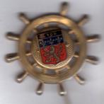 Lion email op koper wapen in stuurrad broche ( F_289 ), Verzamelen, Speldjes, Pins en Buttons, Verzenden, Nieuw, Stad of Land