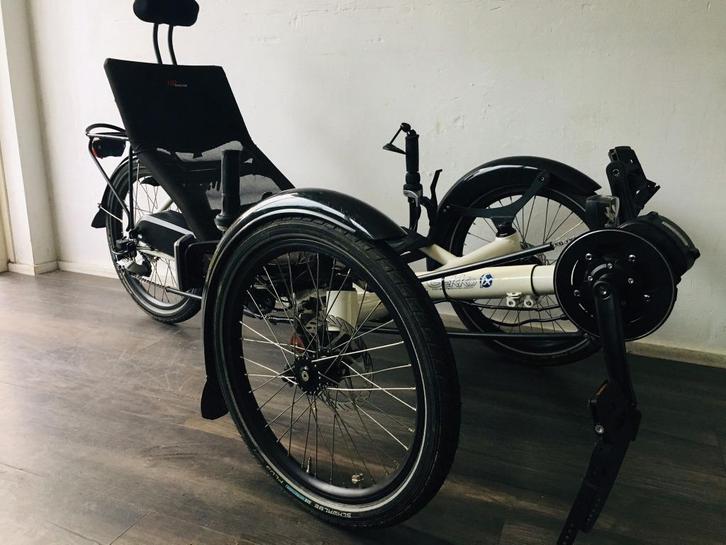 E- Ligfiets/Driewieler: HP Velotechnik Gekko  opvouwbaar., Fietsen en Brommers, Fietsen | Ligfietsen, Zo goed als nieuw, Overige merken