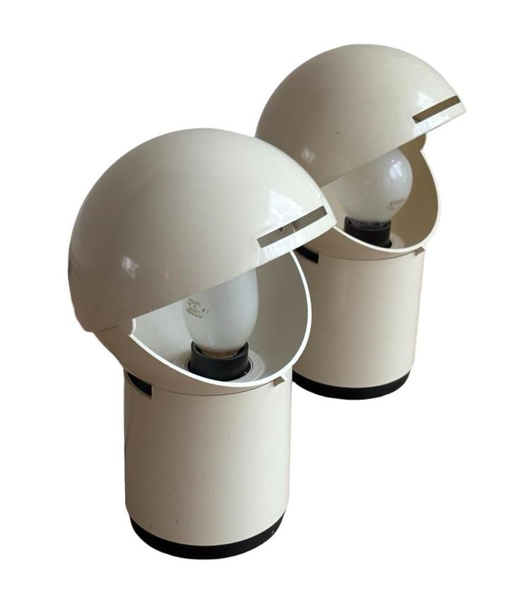 Set van twee Vintage 'Pac-Man' tafellampen Asteroidi Design, Huis en Inrichting, Lampen | Tafellampen, Gebruikt, Minder dan 50 cm