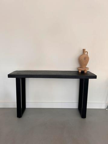 Zwart mangohouten sidetable/bijzet tafel beschikbaar voor biedingen