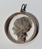 Zilveren FL.1,- (gulden).Koningin Wilhelmina. Stil verzet., Sieraden, Tassen en Uiterlijk, Antieke sieraden, Ophalen of Verzenden