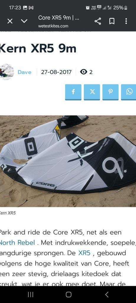 Core 7m 9m xr5 4jaat oud 15 x ziek zijn, Watersport en Boten, Kitesurfen, 9 m², Twintip, Ophalen of Verzenden