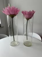 Vaas 2 x, Overige kleuren, Ophalen of Verzenden, Minder dan 50 cm, Glas