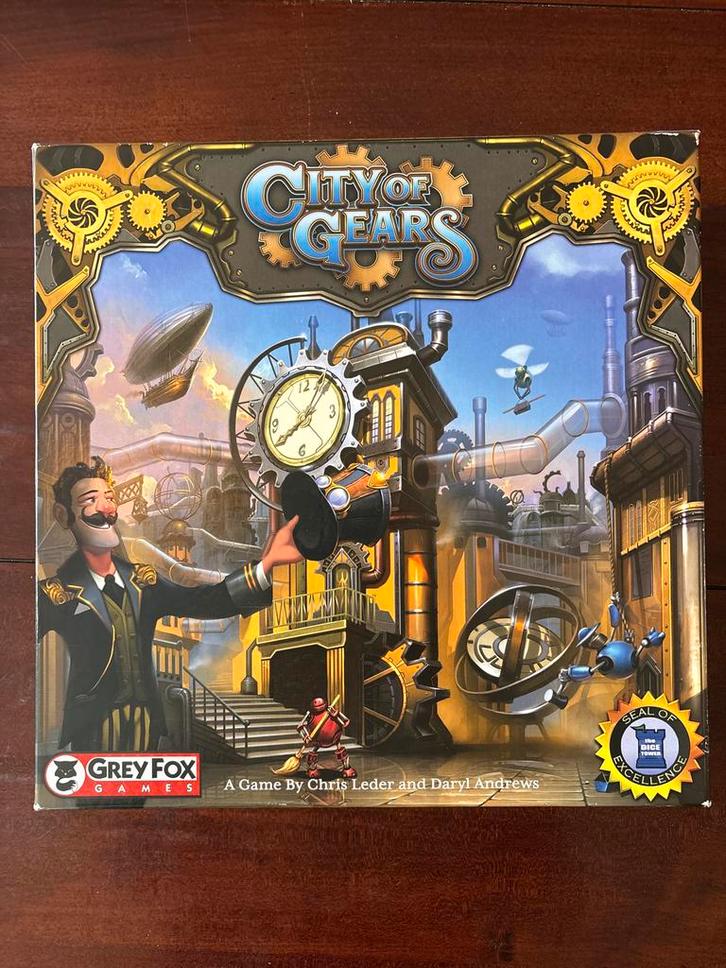 City of Gears Bordspel, Hobby en Vrije tijd, Gezelschapsspellen | Bordspellen, Zo goed als nieuw, Drie of vier spelers, Ophalen of Verzenden