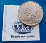 Verlovingsmunt Willem-Alexander & Maxima" - 2001, Postzegels en Munten, Penningen en Medailles, Verzenden, Overige materialen