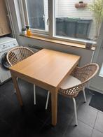 Uitschuiftafel Ekedalen (80/120x70cm) met 2 stoelen Nilsove, Ophalen, Zo goed als nieuw, Rotan, Minder dan 4 stoelen