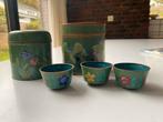 Set groen ingelgd emaille, Antiek en Kunst, Ophalen