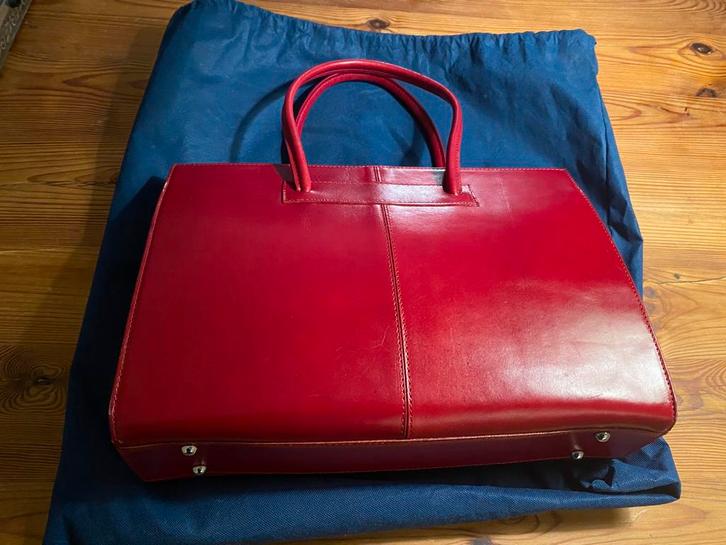 Viabologna Laptoptas Elegante leer - rood, Computers en Software, Laptoptassen, Nieuw, Aktetas, 14 inch, Ophalen of Verzenden
