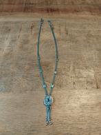 Zilveren Griekse ketting met granaat, Sieraden, Tassen en Uiterlijk, Ophalen of Verzenden, Zo goed als nieuw, Met edelsteen, Zilver